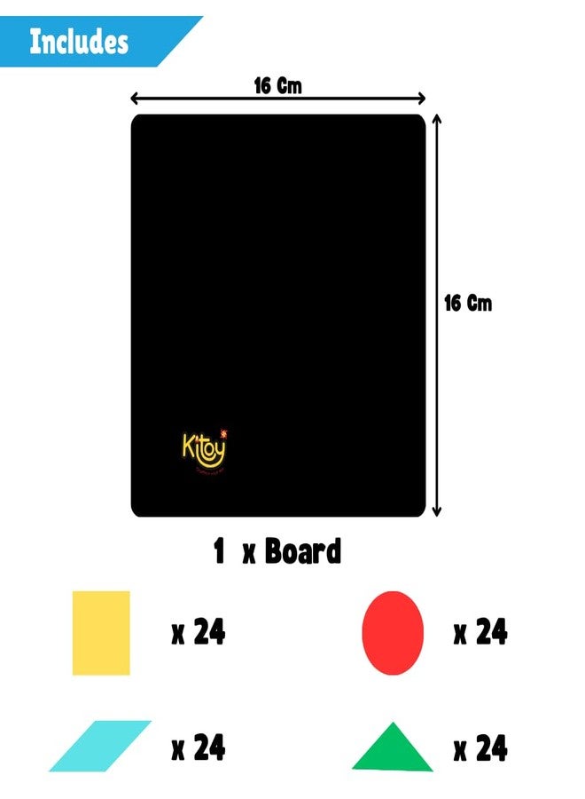KITOY Magnaplay Shapes | 96 Magnetic Shapes with Board | 4+ Years (Multicolour) - Image 4